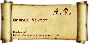 Aranyi Viktor névjegykártya